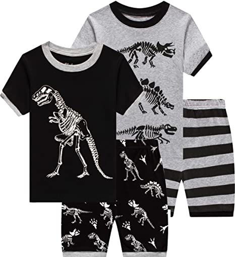 shelry Children Pajamas Cotton Dinosaur Kids Clothes Boys Cartoon Sleepwear Toddler Clothes