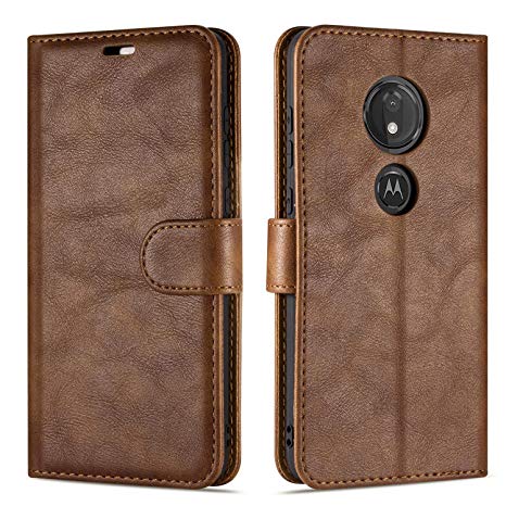 Case Collection Premium Leather Folio Cover for Motorola Moto G7 Power Case (6.2") Magnetic Closure Full Protection Design Wallet Flip with [Card Slots] and [Kickstand] for Moto G7 Power Phone Case