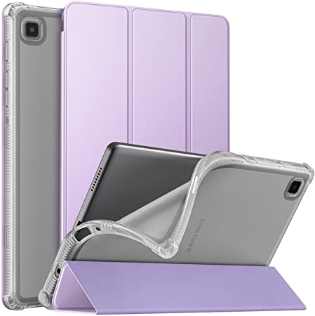 MoKo Case Fits Samsung Galaxy Tab A7 Lite 8.7 Inch SM-T225/T220/T227, Slim Lightweight Smart Case Trifold Stand Case with Soft TPU Translucent Frosted Back Shell for Galaxy Tab A7 Lite - Taro Purple