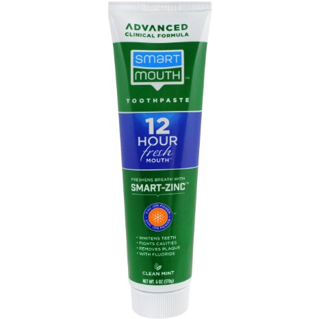 SmartMouth Toothpaste, Refreshing Mint, 6-Ounce Tube (Pack of 3)