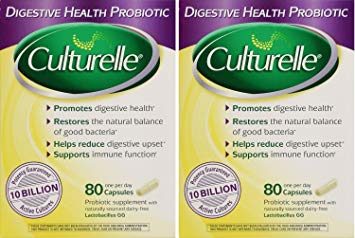 Culturelle, Digestive Health Probiotic lstli 80 Capsules (Pack of 2)