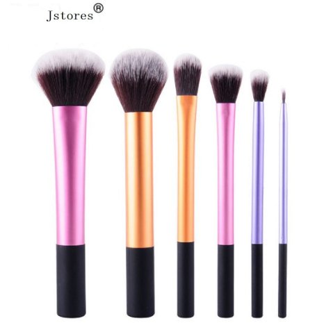 Jstores® 6Kits Real Fashion Style Professional Premium Synthetic Cosmetics Technique Tools Makeup Brush Set Powder Foundation Eyeshadow Blushes With a plastic package