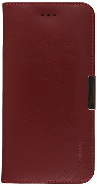 iPhone 6 Plus Genuine Leather Case - Real High Quality Red 5.5 Stylish Designer Wallet - For Girls and Guys - Perfect Custom Fit - Protect Your Awesome Apple Investment - Best Lifetime Guarantee- At&t Verizon Sprint Unlocked