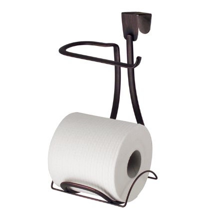 InterDesign Axis Toilet Paper Holder for Bathroom Storage, Over the Tank - Bronze