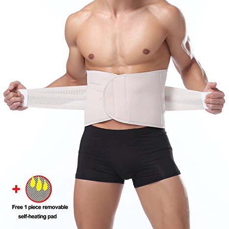 HURMES Lumbar Support Belt Back Brace with Removable Fever Pad Self-heating Magnetic Therapy for Back Pain Relief, Herniated Disc, Sciatica, Scoliosis - Waist Trainer Belt for Weight Loss