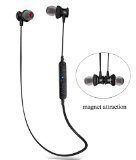 Bluetooth Headset Sweatproof V40 Wireless Bluetooth Earphones In-Ear Headphones Earbuds with Microphone and Stereo for Sports Earpiece with Magnet Attraction Black
