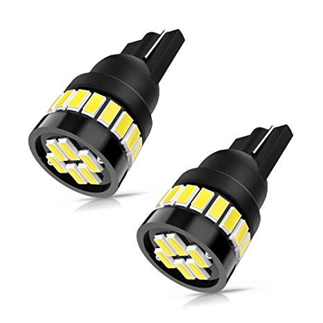 SEALIGHT 194 LED Bulb Extremely Bright 6500K White 12V T10 168 2825 W5W 24-SMD 3014 Chipsets Non-Polarity Interior Car Lights Dome Map Courtesy Side Marker License Plate Lights, Pack of 2