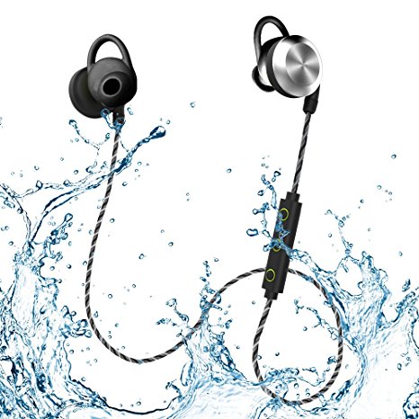 MIFO U2 Bluetooth Headphones, Sweatproof Waterproof IPX6 Wireless 4.1 Magnetic Earbuds Stereo Earphones, Long Working Time Headset Fit for Sports with Built-in Mic