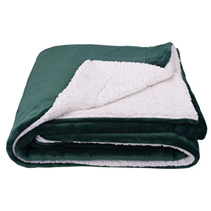 SOCHOW Sherpa Fleece Throw Blanket, Double-Sided Super Soft Luxurious Plush Blanket Twin Size, Green