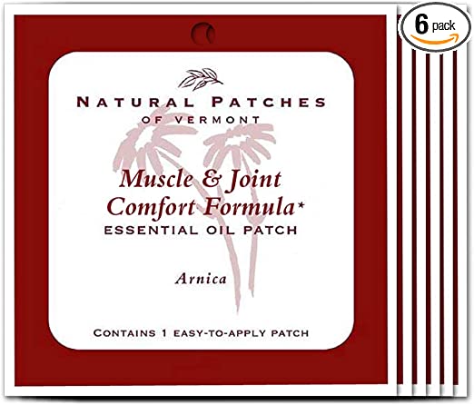 Natural Patches Of Vermont Arnica Muscle & Joint Comfort Essential Oil Body Patch, Single Patch Pouch (Pack of 6)