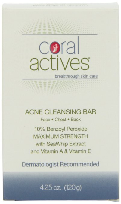 CoralActives Acne Cleansing Bar - Fights Body Acne, 120  grams