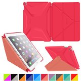 roocase iPad Air 2 Case - Origami 3D iPad Air 2 2014 Slim Shell Case Smart Cover with Sleep  Wake Features Landscape Portrait Typing Stand for Apple iPad Air 2 2014 6th Generation Latest Model Persian Rose  Ruddy Pink
