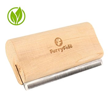 DeShedding Tool/Brush/Comb By Furryfido New Design effective wooden grooming/trimming Tool/Rake for shedding dogs/cats/ horse especially for long hair/fur removal