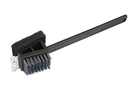 Charcoal Companion CC4151 Plastic 2-in-1 Safe Scrub Grill Brush/Long Handle, Black