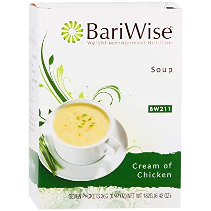 BariWise High Protein Low-Carb Diet Soup Mix - Low Calorie Cream of Chicken (7 Count)