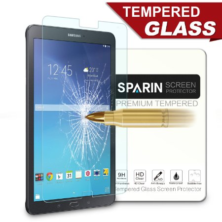 Samsung Galaxy Tab E 8.0 Screen Protector, SPARIN [.3mm / 2.5D Round Edge] [Tempered Glass] [Bubble-Free] Screen Protector for Samsung Galaxy Tab E 8.0 Inch