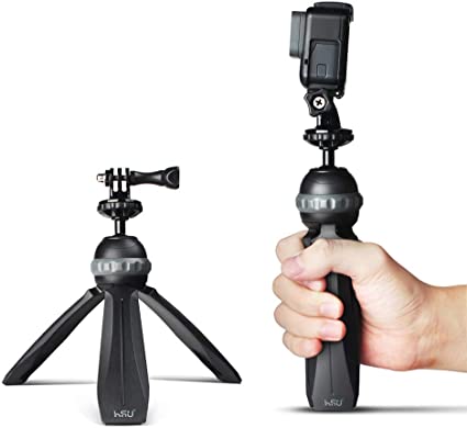 HSU Mini Tripod Stand, Multipurpose Tabletop Holder Compatible with Gopro, Cell Phone, Webcams, Compact Cameras DSLRs, Portable & Lightweight, Fully Adjustable Angle & Rotation