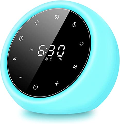 YTE White Noise Machine with Alarm Clock, 7 Color Night Light, 20 High Fidelity Soothing Sounds, Full Touch Control, Timer and Memory Function, Sleep Sound Machine for Baby, Adults, Home and Office