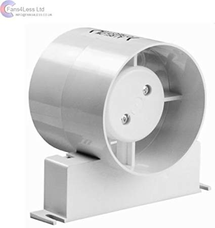 Manrose ID100S ID100T Inline Fan Std Timer Model Bathroom Extractor Fan 4" 100mm (ID100T 4" (Timer Model))