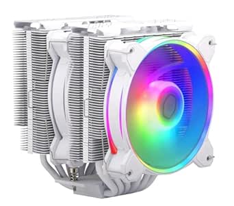 Cooler Master Hyper 622 Halo White Dual Tower CPU Air Cooler, Halo² Fan, Dual Loop ARGB, Aluminum Top Cover, 6 Heat Pipes,154mm Tall, AMD Ryzen AM5/AM4, Intel LGA1700/1200 (RR-S4WW-20PA-R1)