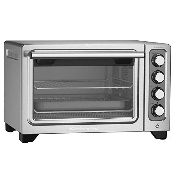 KitchenAid 12-Inch Compact Convection Countertop Oven - Contour Silver Refurbished (KCO253CU)