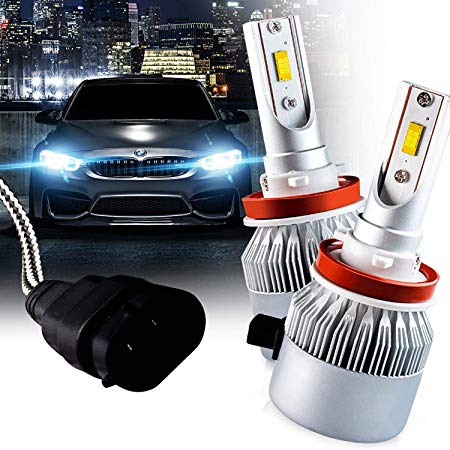 Brightt LED Headlight Bulbs Conversion Kit - (Pack of 2) High-Power Restoration Kit, 200% Brighter than Stock Headlights – 50,000 Hours Continuous Use, 8000 Lumens (White, H4-HL)