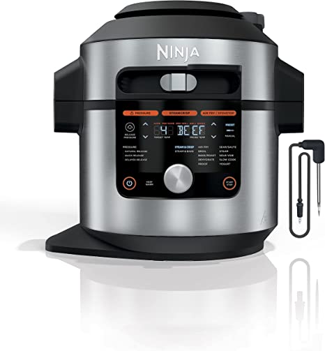 Ninja OL701 Foodi 14-in-1 8-qt. SMART XL Pressure Cooker Steam Fryer with SmartLid, Stainless Steel/Black