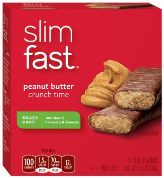 SlimFast Peanut Butter Crunch Time Snack Bars 23 grams 6 Count Bars