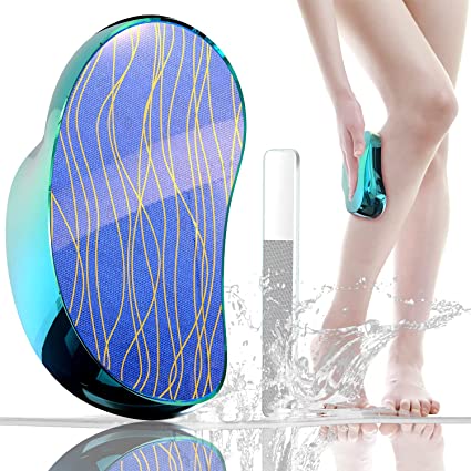 Freefa Nano Mirror Effect Crystal Hair Eraser Magic Hair Remover - Painless Exfoliation Hair Removal Tool for Men Women Arms Legs Back Chest - Smooth Silky Skin - Fast and Easy Hair Removal (Blue)