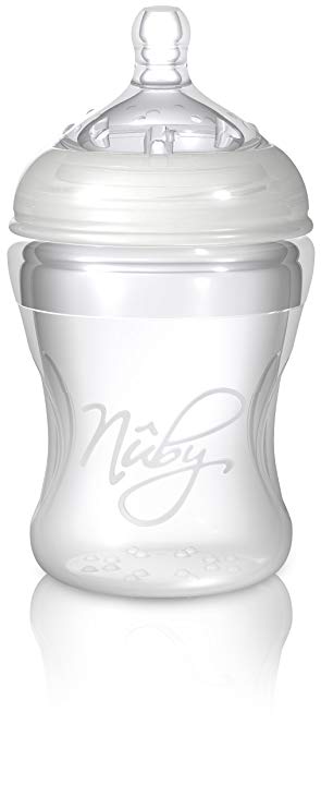 Nuby Natural Touch Silicone Bottle Medium Flow, 7 Ounce
