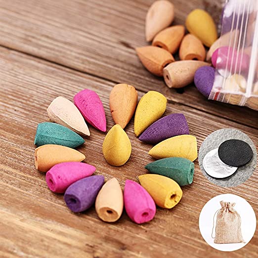Runningfish Best backflow Incense Cones,Mixed Scent Cones Target 150 Incense Waterfall, Backflow Pagoda Cone Household Aromatherapy Eaglewood,Get The ultmate Source of Relaxation Beauty (Colorful)