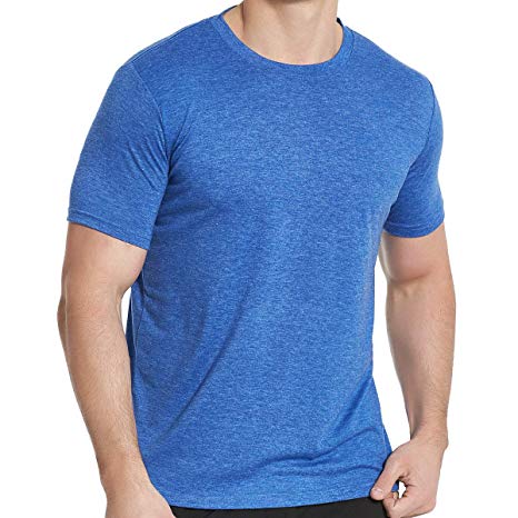 Men's Cotton Athletic Shirts, Short Sleeve Crew Neck Workout Tees