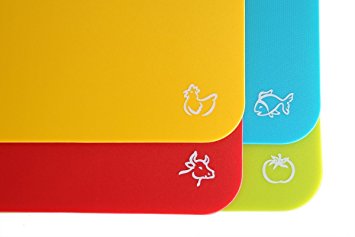 Monster Kitchen Cutting Board Set of 4: 15''X12'' chopping board with Anti-microbial technique - 99.9% Germ-resistant -Dishwasher Safe- odor free.