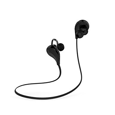 Fenleo 4.1 Bluetooth Headphones Noise Canceling Wireless Stereo Sport Earphones with Build in Mic (Black)