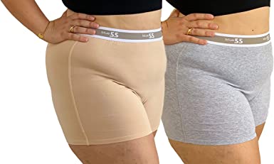 Blue 55 Women's Cotton Stretch Panties Breathable Underwear Boyshort Multipack Plus Size (L-XXL)