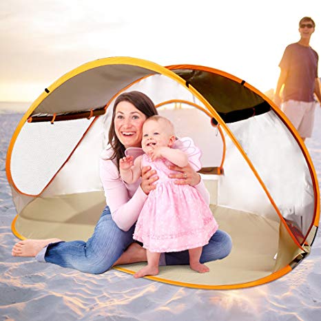 ZOMAKE Pop Up Beach Tent 2-3 Person, Lightweight Portable Sun Shelters Sun Shade Instant Tent Outdoor Cabana with UPF 50  UV Protection for Baby, Family