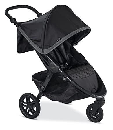 Britax B-Free Stroller | All Terrain Tires   Adjustable Handlebar   Extra Storage with Front Access   One Hand, Easy Fold, Pewter