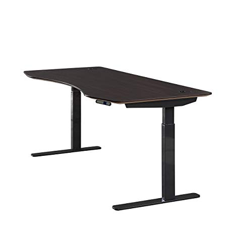 ApexDesk Elite Series 60" W Electric Height Adjustable Standing Desk (Memory Controller, 60" Walnut Top, Black Frame)