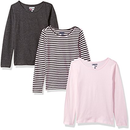 Limited Too Girls' 3 Pack Long Sleeve T-Shirt (More Styles Available)