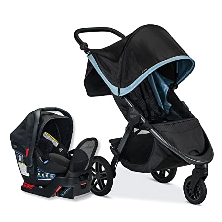 Britax B-Free Travel System with B-Safe Endeavours Infant Car Seat - Birth to 65 Pounds, Frost