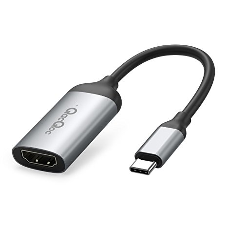 USB C to HDMI Adapter (4K@60Hz), QacQoc USB-C Male to 4K HDMI Female Adapter, Supports 4K/60Hz, for the New Macbook/Chromebook Pixel/Samsung Galaxy Note 8 / S8 / S8 Plus and More (Gray)