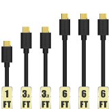 Tronsmart 6 Pack Durable Premium 20AWG Charge Micro USB Cable for Samsung Nexus LG Motorola and More Black 1ft x 133ft x 26ft x 3