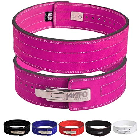 Jayefo Genuine Leather Lever Belt for Powerlifting Men & Women 10MM Thick 4" Wide Easy to USE Workout Deadlifts Squats