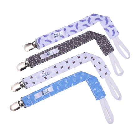 Blulu 4 Pack Baby Unisex Pacifier Clips