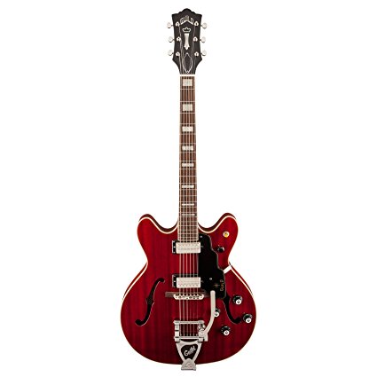 Guild Starfire V with Guild Vibrato Tailpiece Semi-Hollow Body Electric Guitar with Case (Cherry Red)