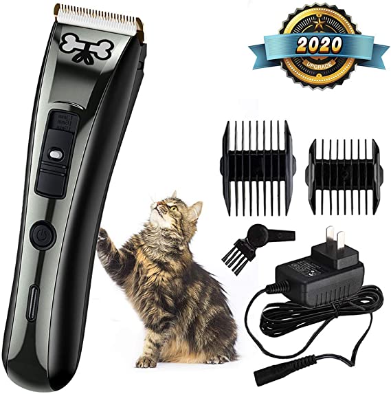 AIBORS Dog Clippers Quiet Cordless Rechargeable Professional Pet Hair Clippers Kit Electric Hair Trimmer for Dog Cat, Dog Grooming Kit