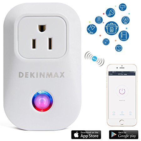 DEKINMAX Smart Outlet/Plug WiFi Remote Plug with Switch for Household Appliances, Compatible with Amazon Alexa