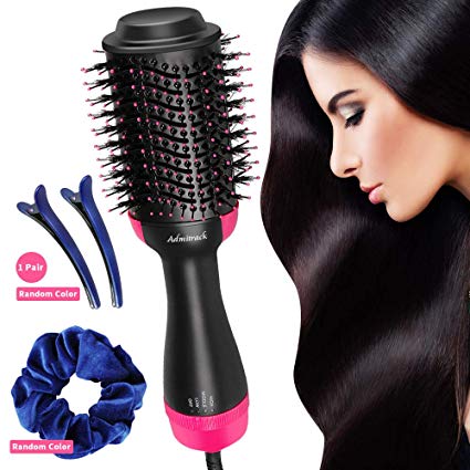 One Step Hair Dryer & Volumizer, Admitrack Hot Air Brush 3-IN-1 Negative Ions Hair Dryer, Curler and Straightener for All Hair Types
