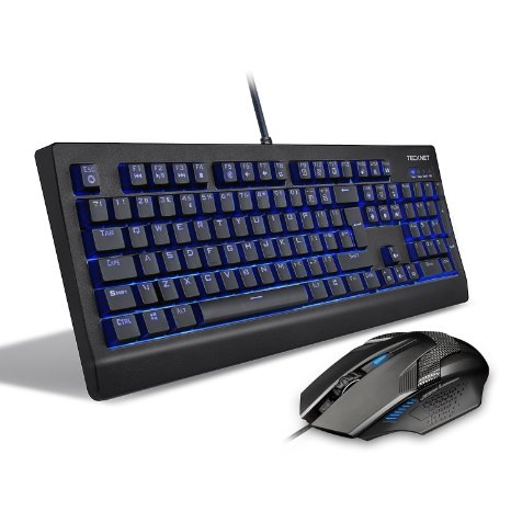 TeckNet Arctrix Pro Mechanical Gaming Keyboard, LED Illuminated, Water-Resistant, UK Layout