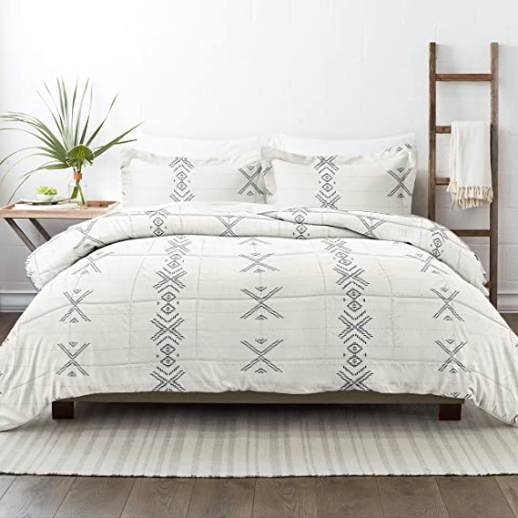 Linen Market Premium Down Alternative Urban Stitch Patterned Comforter Set Twin/Twin Extra Long Gray